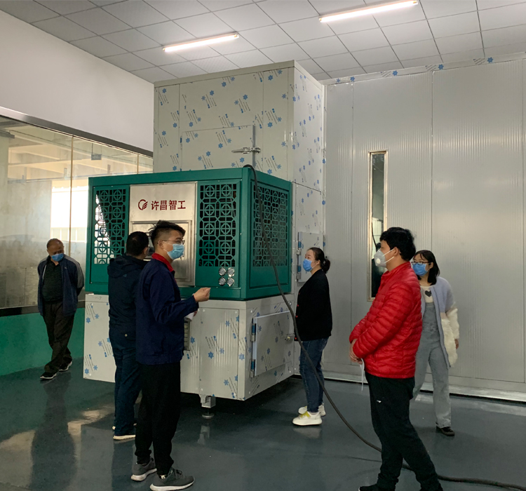 3月26日，许昌客户一行五人来厂考察空气能烤烟房设备！
