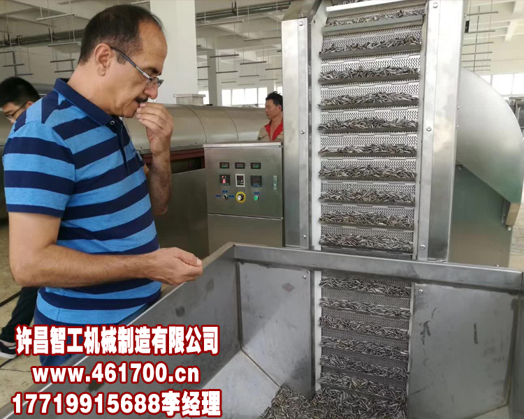 伊朗客户来我厂考察全自动炒瓜子设备
